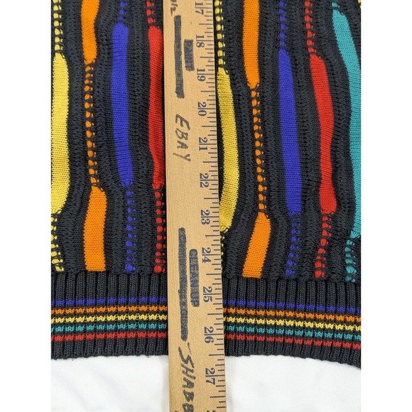 90s Cable Knit Sweater Mens LG Muticolor Cooj Style Grandpacore Alan Stuart Crew - Picture 10 of 10